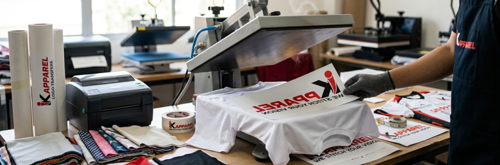 Dye sublimation heat transfer process on polyester performance fabric