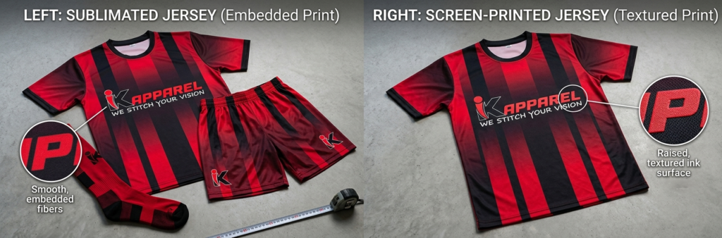 Sublimation printing vs screen printing on custom sports jersey comparison