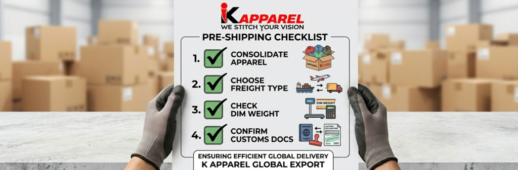 apparel shipping checklist for USA importers
