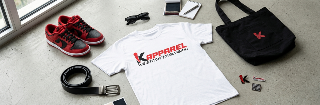 screen-printed streetwear t-shirt design flat lay