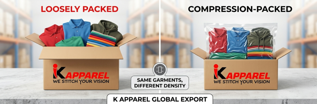 dimensional weight packing comparison for apparel shipping