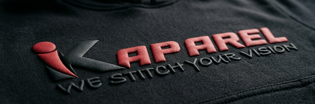 raised puff print texture on black streetwear hoodie