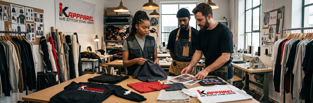 streetwear brand reviewing puff print and screen print samples