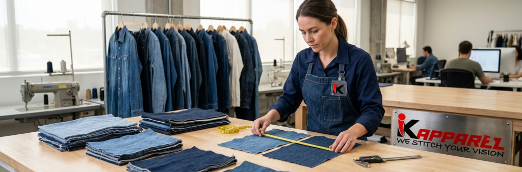fabric sourcing and denim weight testing process