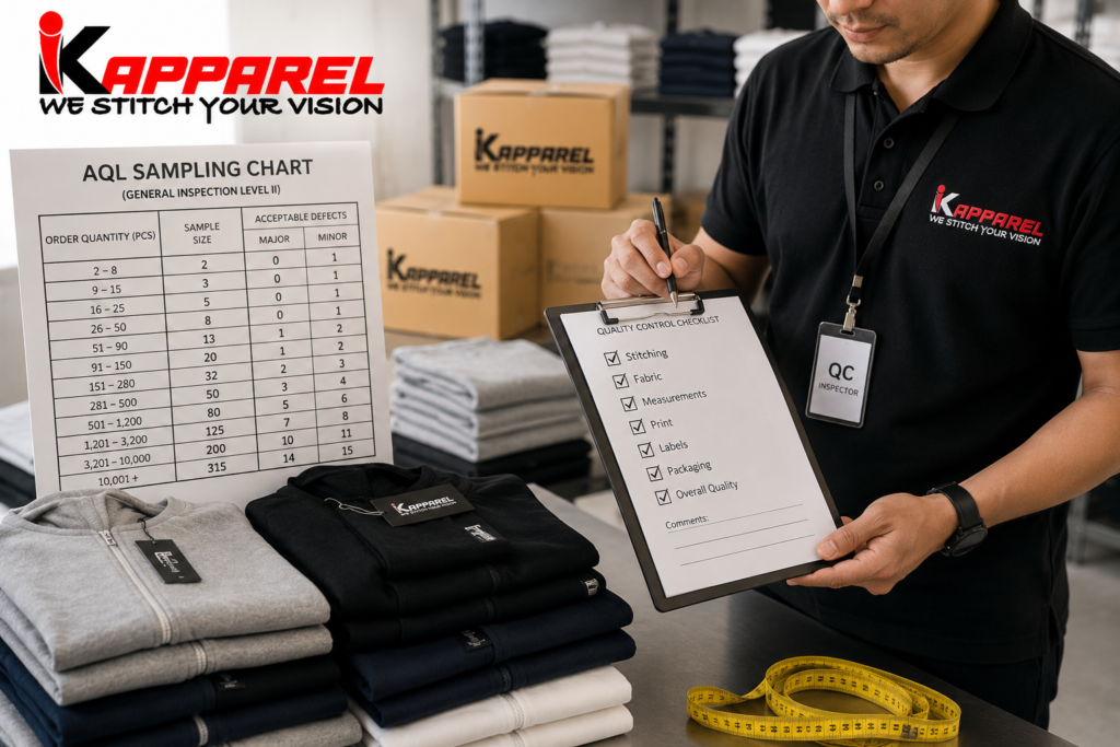 AQL inspection standard for custom clothing manufacturing