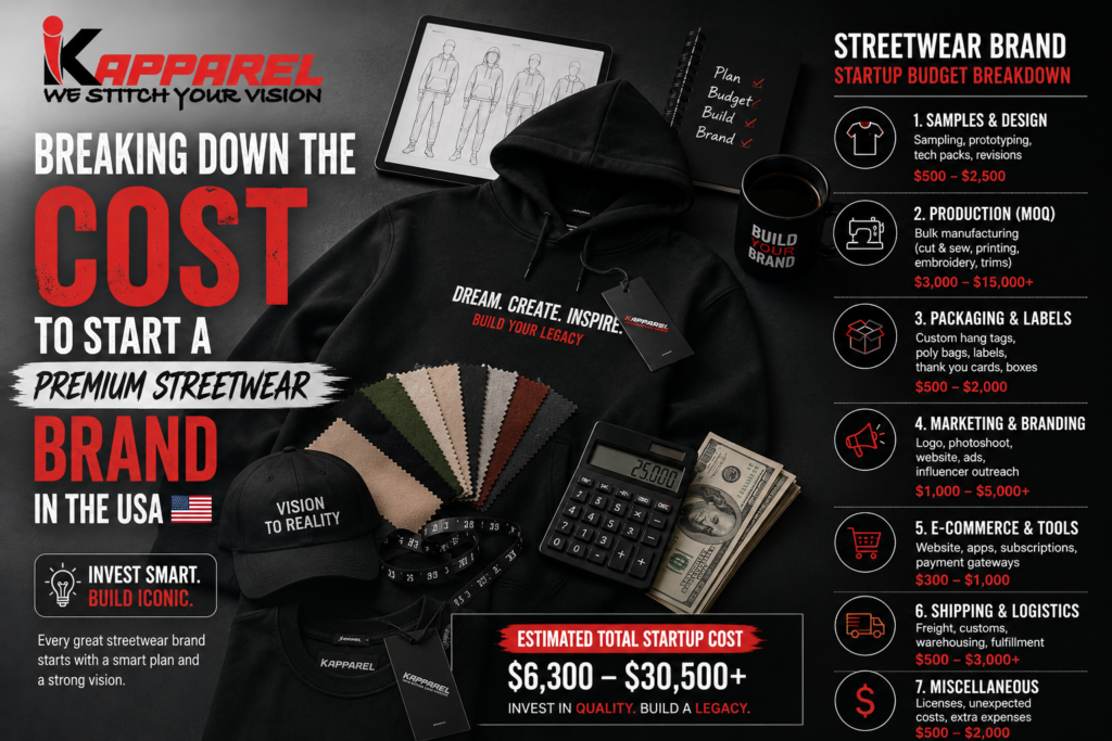 streetwear brand production run cost breakdown